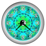 YinYang Wall Clock (Silver with 12 black numbers)