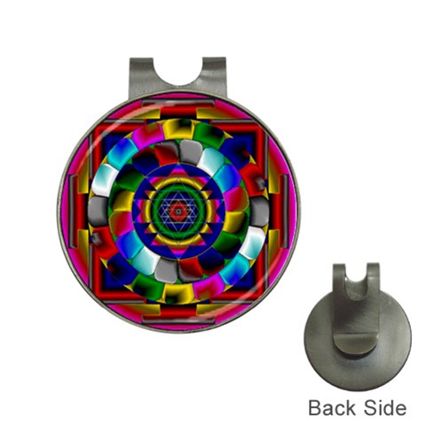 Sri Yantra Golf Ball Marker Hat Clip from ArtsNow.com Front