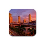 800px-Bangkok_skytrain_sunset Rubber Square Coaster (4 pack)