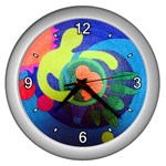 Mother&Baby Wall Clock (Silver with 4 white numbers)