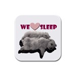 We Love Sleep Rubber Square Coaster (4 pack)