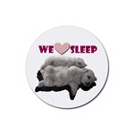 We Love Sleep Rubber Round Coaster (4 pack)