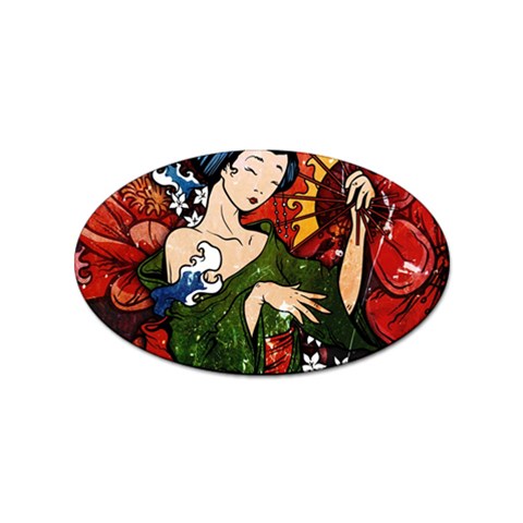 Geisha Sticker (Oval) from ArtsNow.com Front