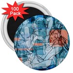Retro Girls 3  Magnet (100 pack)