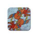 Chinese Phoenix Rubber Square Coaster (4 pack)