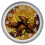 Phoenix Rising Wall Clock (Silver)