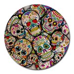 Sugar Skull Collage Round Mousepad