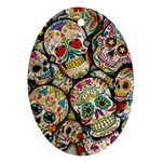 Sugar Skull Collage Ornament (Oval)