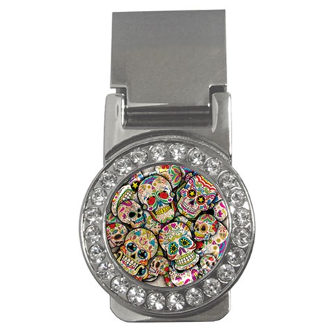 Sugar Skull Collage Money Clip (CZ) from ArtsNow.com Front