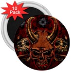 Evil Skulls 3  Magnet (10 pack)