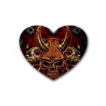Evil Skulls Rubber Coaster (Heart)