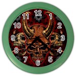 Evil Skulls Color Wall Clock