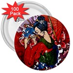Geisha 3  Button (100 pack)