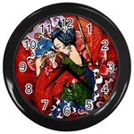 Geisha Wall Clock (Black)