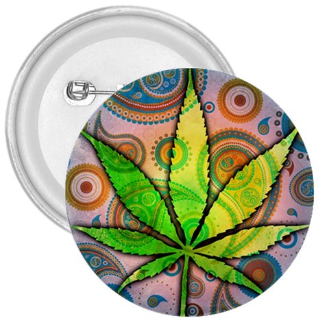 Ganja 3  Button from ArtsNow.com Front