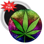 Pot Leaf 3  Magnet (10 pack)