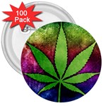 Pot Leaf 3  Button (100 pack)