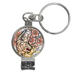 White Tiger Nail Clippers Key Chain