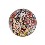 White Tiger Rubber Round Coaster (4 pack)