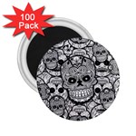 Sugar Skulls   Black And White 2.25  Magnet (100 pack) 
