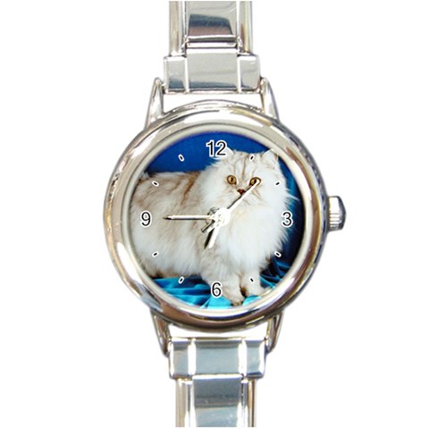Long Haired Persian Cat D3 Round Italian Charm Watch from ArtsNow.com Front