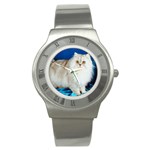 Long Haired Persian Cat D3 Stainless Steel Watch
