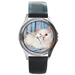 Angora Cat Round Metal Watch