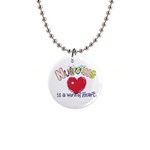 Heart 1  Button Necklace