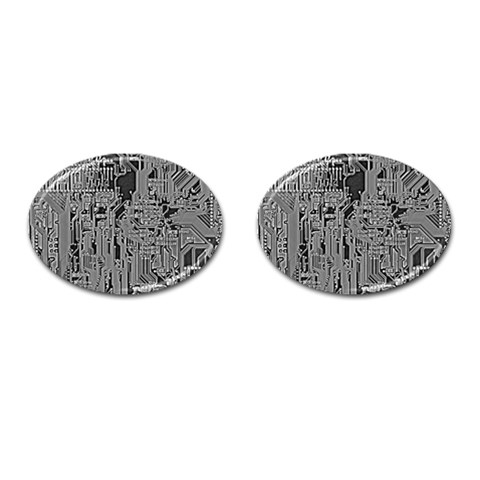 Circuit Cufflinks (Oval) from ArtsNow.com Front(Pair)