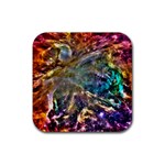 Colorful Cosmos Rubber Coaster (Square)