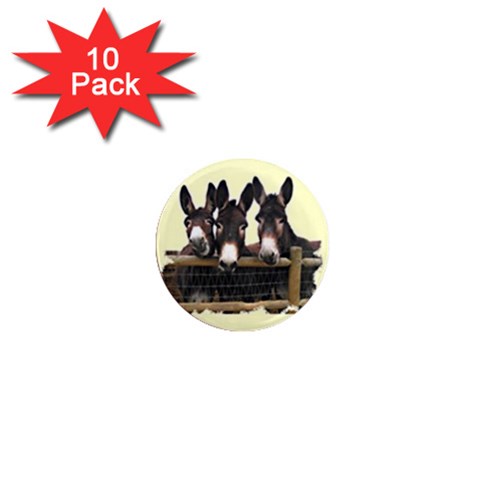 Three donks 1  Mini Magnet (10 pack)  from ArtsNow.com Front