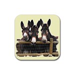 Three donks Rubber Square Coaster (4 pack)