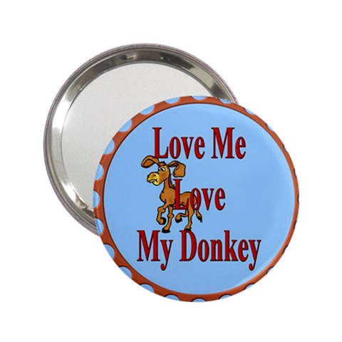 Love my donkey 2.25  Handbag Mirror from ArtsNow.com Front