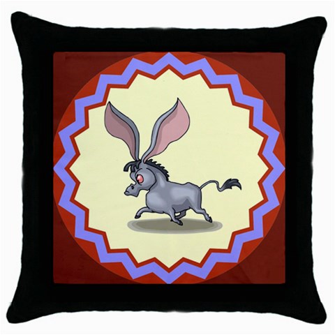 Big ears Throw Pillow Case (Black) from ArtsNow.com Front