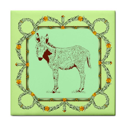 Donkey foal Tile Coaster from ArtsNow.com Front