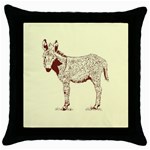 Donkey foal Throw Pillow Case (Black)