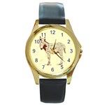 Donkey foal Round Gold Metal Watch