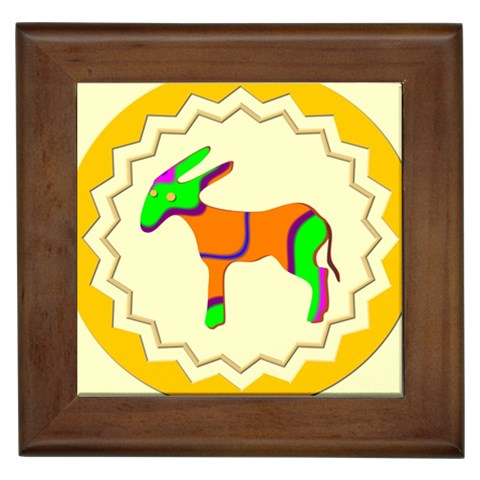 Funky Donkey Framed Tile from ArtsNow.com Front
