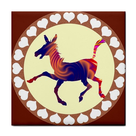 Funny Donkey Tile Coaster from ArtsNow.com Front