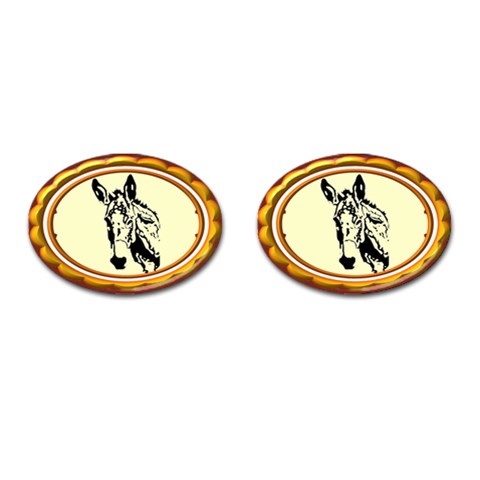 Donkey head Cufflinks (Oval) from ArtsNow.com Front(Pair)