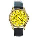 Smiley Face Round Gold Metal Watch