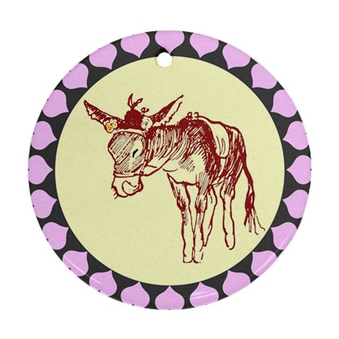 Donkey Ornament (Round) from ArtsNow.com Front