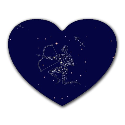 Sagittarius Stars Heart Mousepad from ArtsNow.com Front