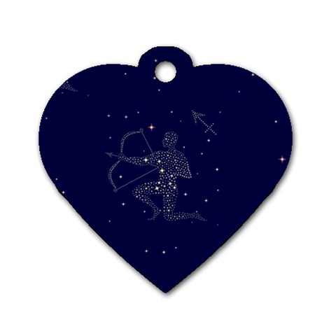 Sagittarius Stars Dog Tag Heart (Two Sides) from ArtsNow.com Front