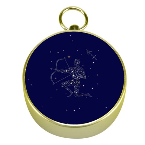 Sagittarius Stars Gold Compass from ArtsNow.com Front