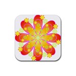 flower_round Rubber Coaster (Square)