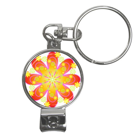 flower_round Nail Clippers Key Chain from ArtsNow.com Front