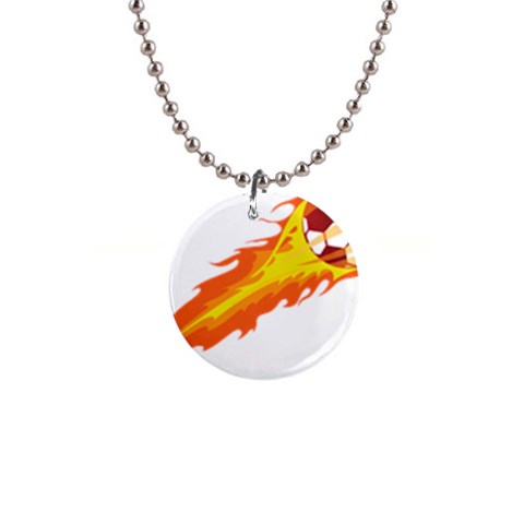 fire_ball 1  Button Necklace from ArtsNow.com Front