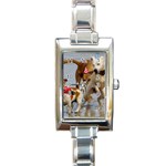 Birthday Dogs Rectangle Italian Charm Watch