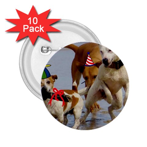 Birthday Dogs 2.25  Button (10 pack) from ArtsNow.com Front